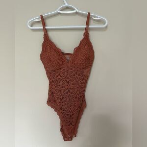 Gilly Hicks By Hollister Brown Lace Bodysuit